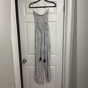 Sadie & Sage Navy and White Striped Jumpsuit